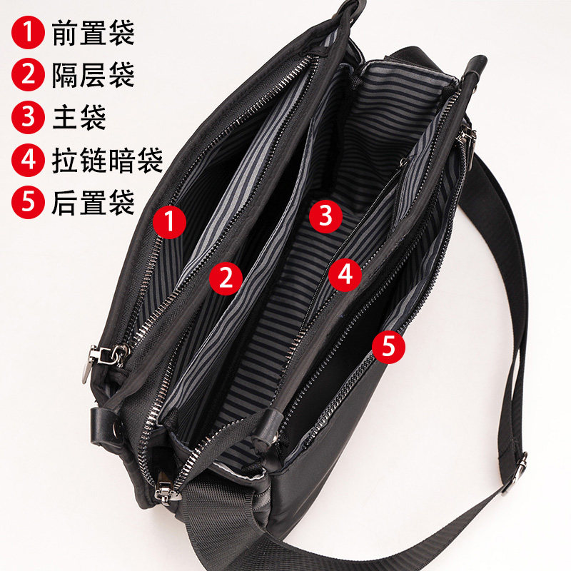 大容量男士包包斜挎包横款休闲尼龙牛津布单肩包男包多层邮差背包,淘宝优惠券,粉丝福利购,淘宝优惠卷