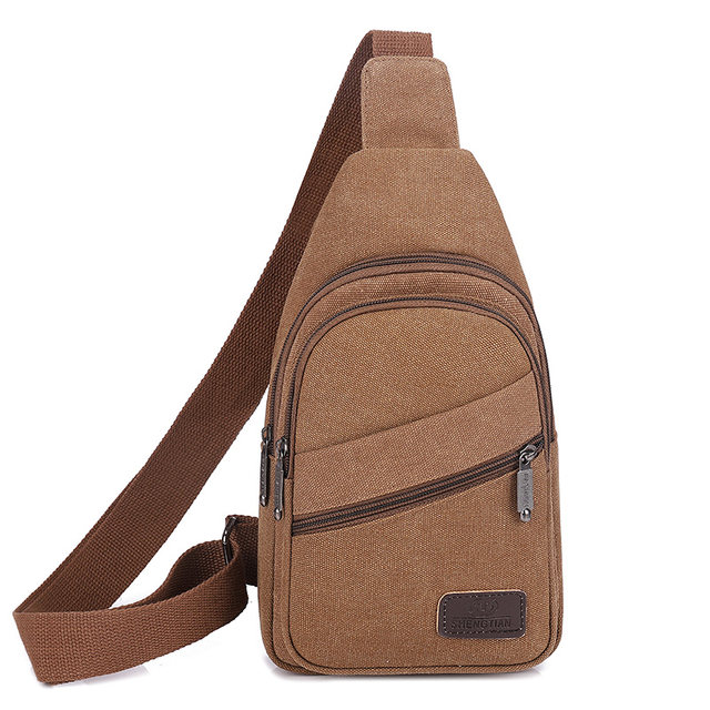 2023 new tide men's shoulder messenger bag men's outdoor chest backpack casual canvas shoulder bag chest bag small bag