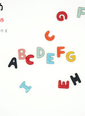 陶瓷字母耳钉特别个性简约设计