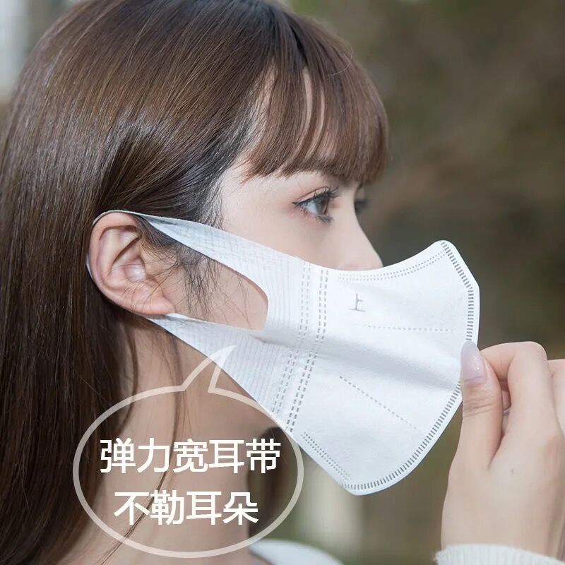 Disposable 3D three-dimensional mask white girl show face small summer thin net red fashion sunscreen breathable mask