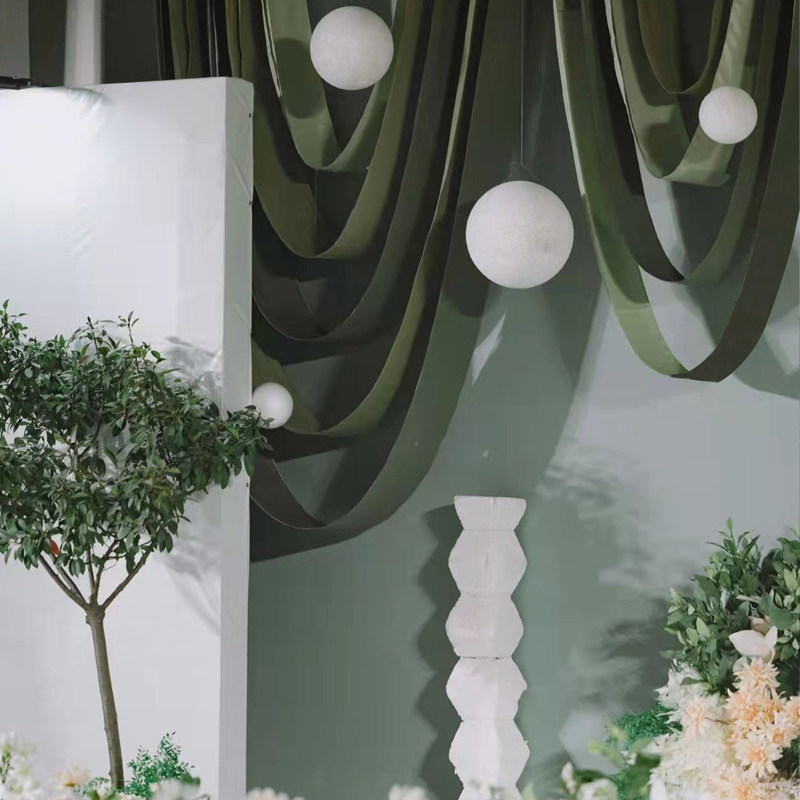 婚庆道具韩式吊顶纱幔弹力布牛奶丝行云流水布幔波浪布婚礼堂飘顶,淘宝优惠券,粉丝福利购,淘宝优惠卷