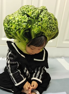 蔬菜造型合集可爱搞怪卡通胡萝卜茄子西兰花头套帽子儿童表演拍照