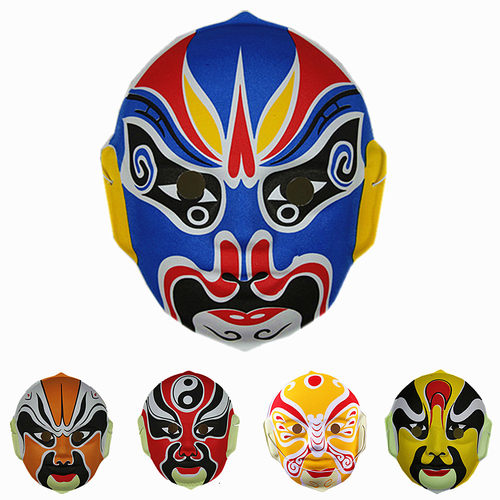 万圣节舞会手绘中式京剧面具变脸京剧脸谱面具装饰 - 图0