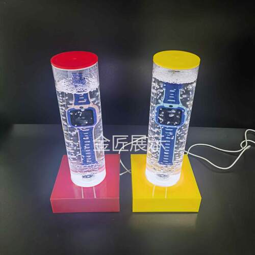 手表防水展示架带LED白灯泡水演示道具手机防水亚克力展示架定制 - 图0