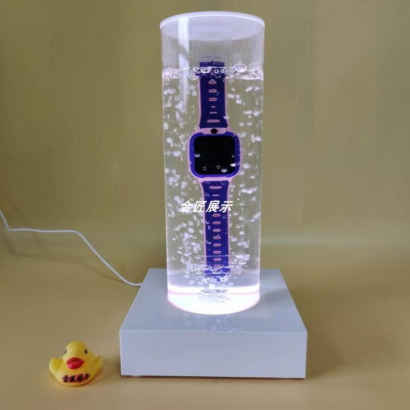 手表防水展示架带LED白灯泡水演示道具手机防水亚克力展示架定制,淘宝优惠券,粉丝福利购,淘宝优惠卷