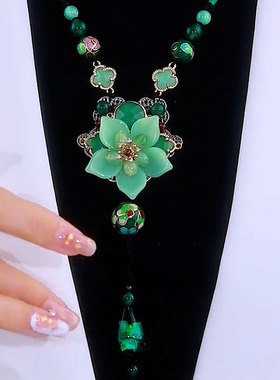 气质莲花项链复古民族风2024年款