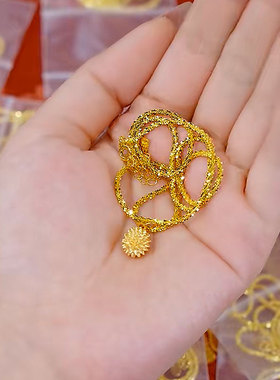 2024年新款黄金色榴莲吊坠项链女