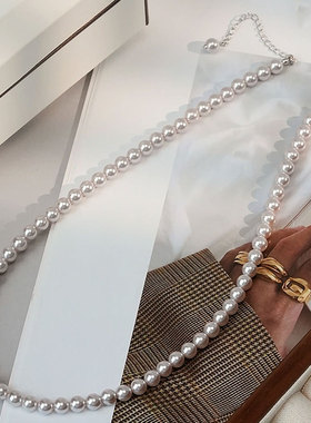 港式复古风珍珠锁骨链气质流行女