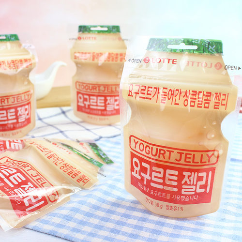 韩国进口可爱零食 LOTTE乐天乳酸菌软糖橡皮酸奶QQ软糖50g3包糖果 - 图0