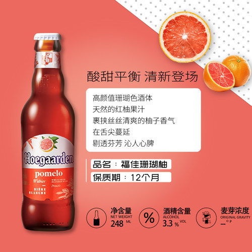 行货比利时风格小麦福佳精酿白啤女士果味啤酒248ml*24瓶组合整箱 - 图2