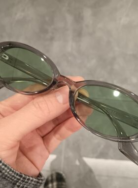 欧美复古个性椭圆小框太阳眼镜男女高级感ins潮猫眼墨镜防紫外线