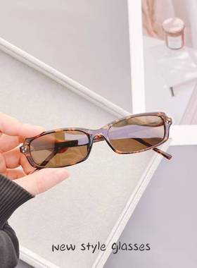 复古TR90长方形偏光太阳镜男女窄框方圆脸墨镜防紫外线潮可配近视