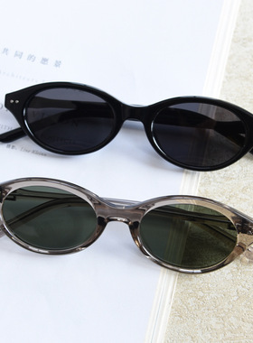 新款TR90红色小椭圆偏光太阳眼镜潮男女复古网红街拍墨镜防紫外线