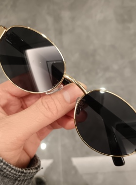 棕茶色复古时尚金属椭圆猫眼墨镜高颜值高级感老钱风太阳眼镜男女