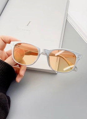 复古绿色太阳镜女UV400防紫外线刘亦菲同款百搭配近视浅灰色墨镜