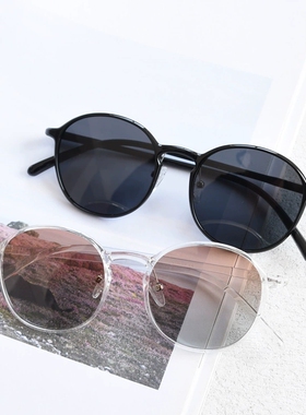 超轻tr90偏光细框墨镜圆脸