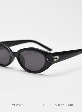 复古窄框白色偏光墨镜女高级感辣妹秋冬防紫外线圆脸显瘦太阳镜男