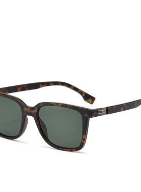 韩版方框砂蓝色高级感太阳镜男女时尚潮流网红墨镜百搭款防紫外线