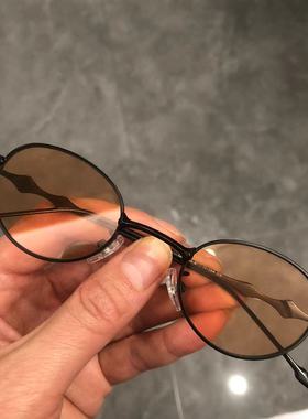 韩版复古黄色椭圆形小框太阳眼镜男UV400防紫外线可配近视墨镜女