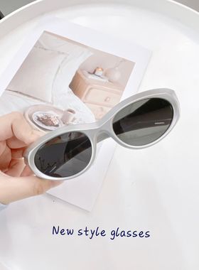 欧美户外骑行运动风墨镜Y2K灰色辣妹未来风感太阳眼镜男防紫外线