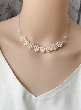 定制款式专拍宽版珍珠遮疤项链