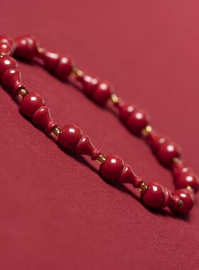 节节葫芦朱砂紫金砂手链本命年平安手串男女轻奢脱俗饰品转运珠