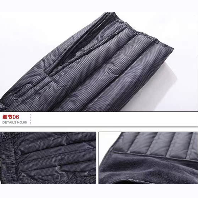 清仓~男士羽绒裤子中老年秋冬加绒加厚带护膝男装冬羽绒内胆90绒