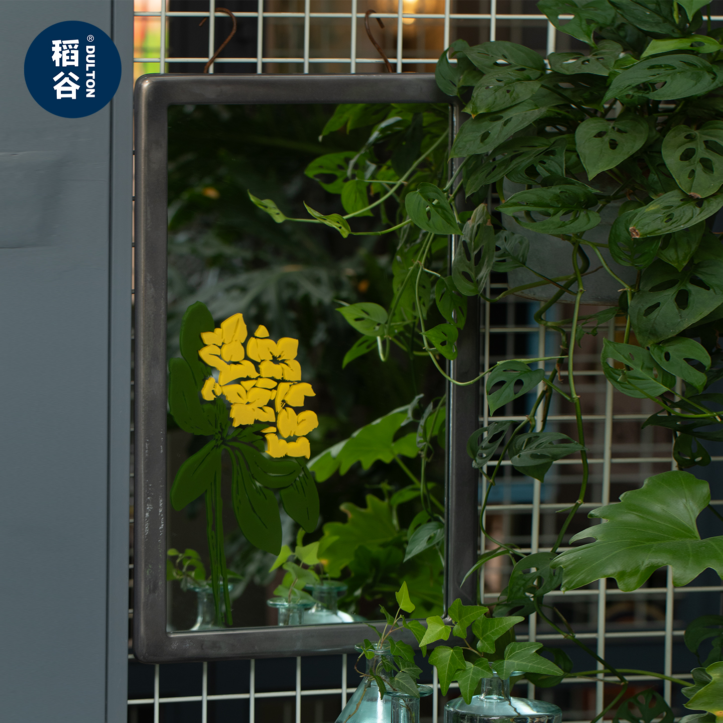 稻谷藏库DULTON 金属方镜大号玄关镜子 化妆墙面简约 - 图3