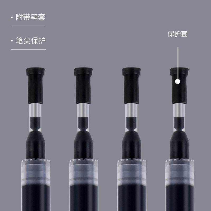 得力大容量笔芯黑色0.7mm中性笔芯粗管适配s143/s148水笔替芯6938-图2