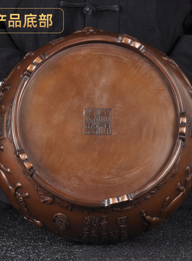 紫铜五牛缸摆件招财聚宝盆风水缸家居客厅玄关装饰品开业乔迁礼品