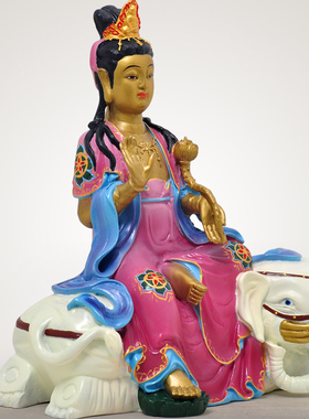 文殊彩绘普萨华严三圣寺庙工艺品