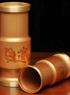 黄铜香筒招财香桶上香装香放香插香香筒家用财神观音寺庙佛堂用品