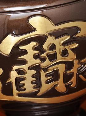 黄铜深啡招财花瓶摆件家居客厅玄关室内插花装饰佛堂寺庙供佛花瓶