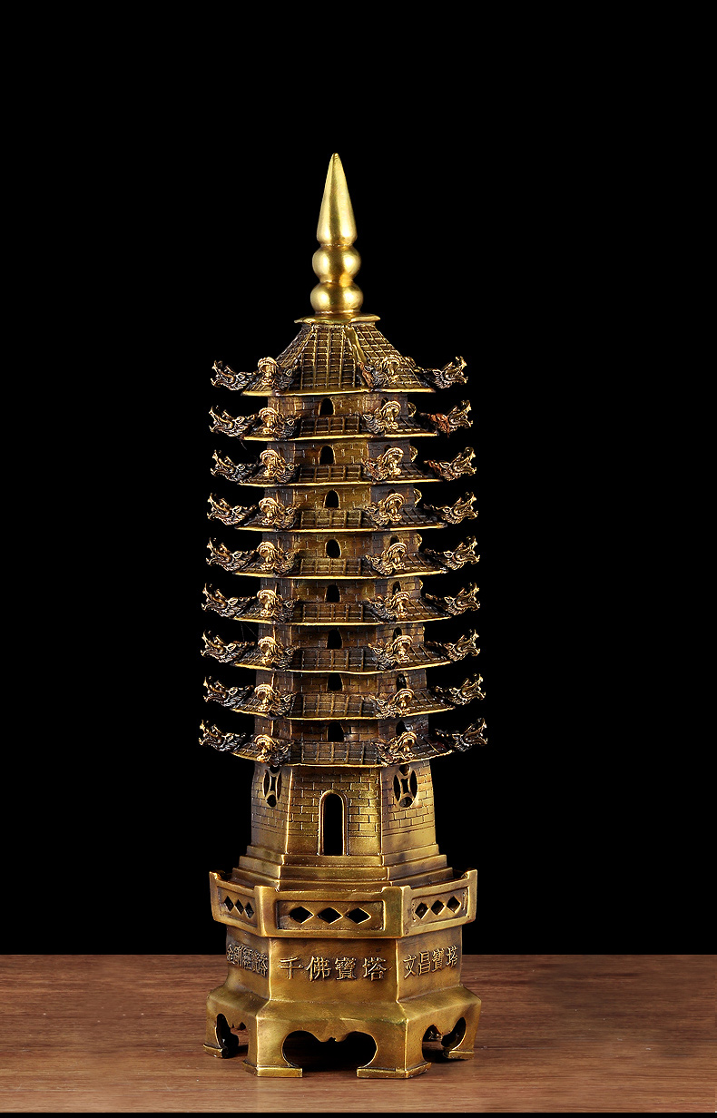 铜十三层文昌塔摆件客厅九层9层13层书房办公室书桌老板桌工艺品