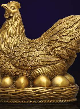 生肖鸡黄铜风水博古架开业礼品