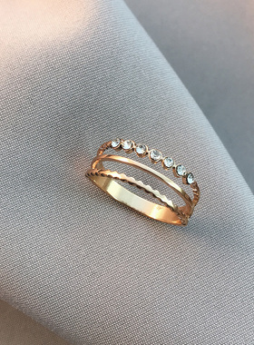 轻奢戒指皇冠满天星金饰品镶钻