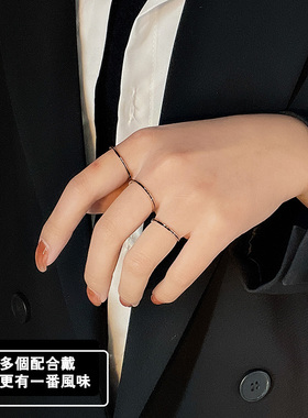 极细不掉色钛钢戒指全指ins风
