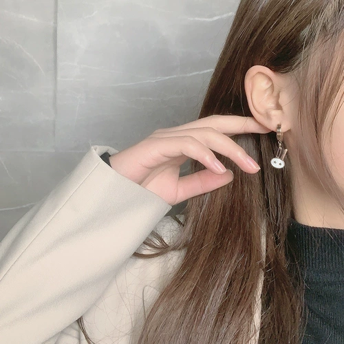 Милые золотые серьги из нержавеющей стали, легкий роскошный стиль, европейский стиль, розовое золото, в корейском стиле