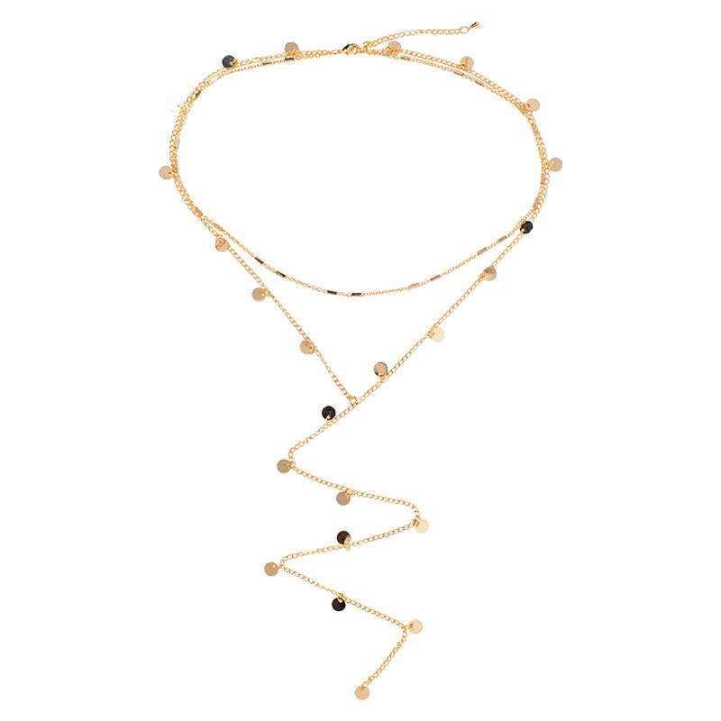 轻奢小众夸张嘻哈女长款简约锁骨链 欧拉拉项链