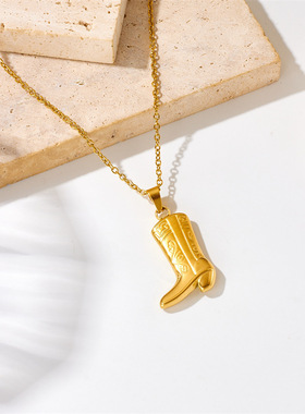 欧美热销INS风牛仔靴子项链