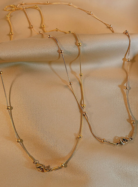 欧拉拉钛钢不掉色项链长款口罩链