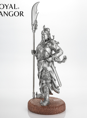 马来西亚进口皇家雪兰莪关公像摆件关二爷关羽武财神雕像供奉招财