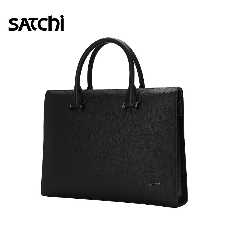 沙驰商务大气头层牛皮手提包公文包 satchi沙驰男士包袋