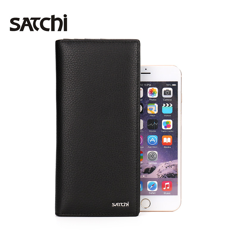 satchi /沙驰长款真皮多卡位钱包 satchi沙驰男士包袋