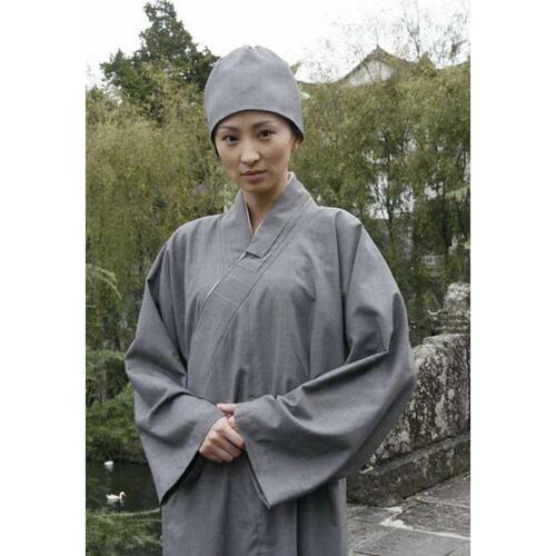 尼姑服 素衣 禅意 出家人的衣服女款尼姑鞋 尼姑帽尼姑服装女套装 - 图0