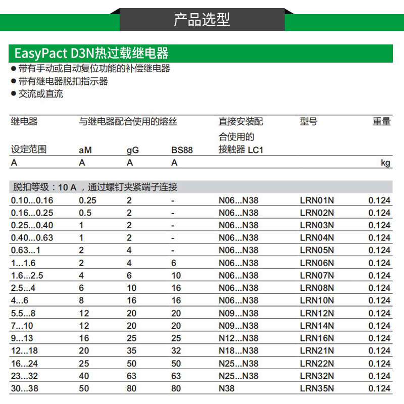 施耐德热继电器LC1N接触器过载保护380V过热三相LRN10N 14N 32N-图0