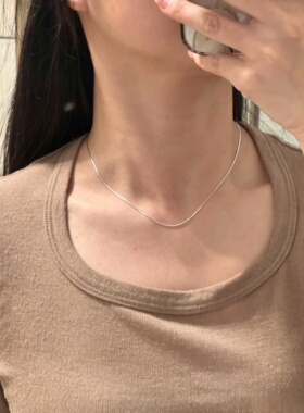 极简银色蛇骨细项链女小众轻奢高级感锁骨链百搭不掉色通勤素链