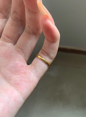 18k镀金不易掉色尾戒简约无异物感气质风情侣男女戒指饰品指环
