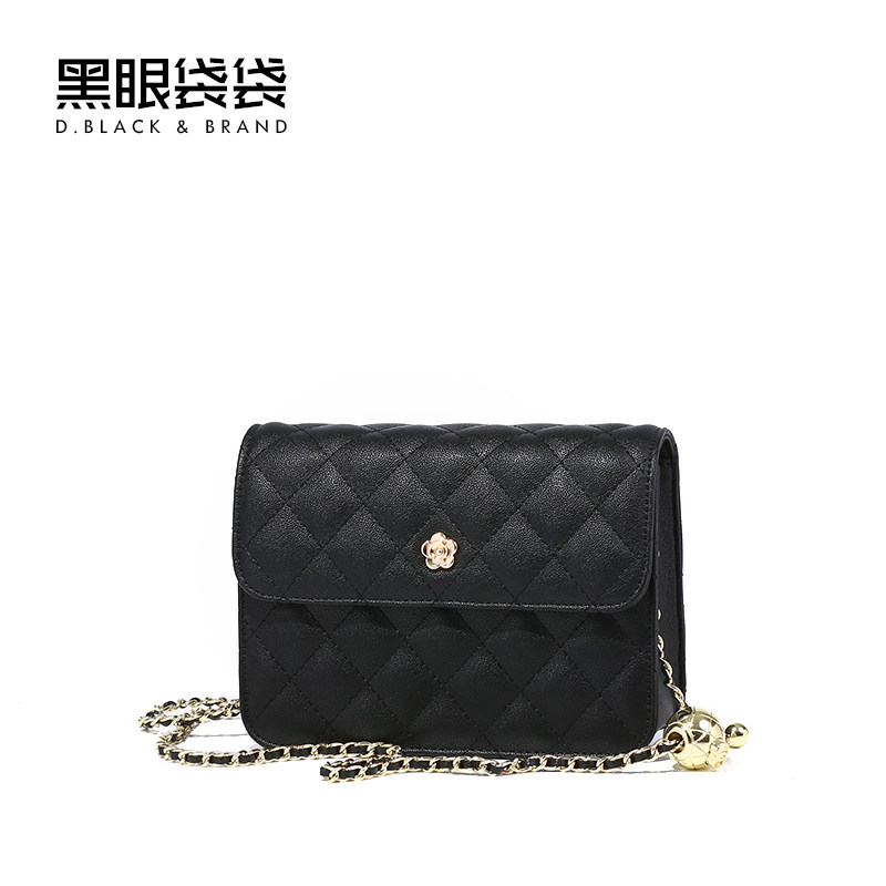 菱格链条小方包小香风2020金球包包 黑眼袋袋箱包女士包袋