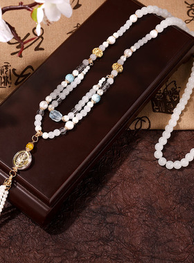 长款中式汉服马面古风吊坠背云